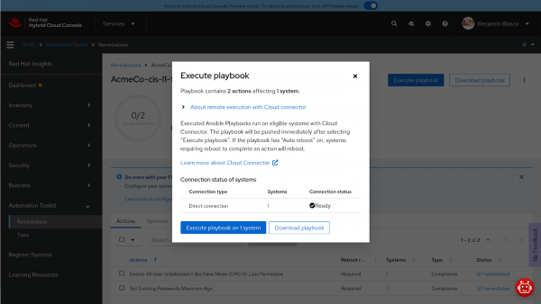 Review systems and launch the playbook.